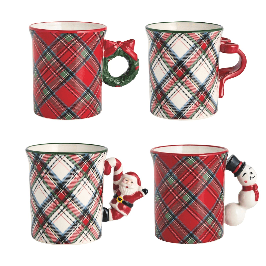 Mud Pie Tartan Figural Handle Mug - Mud Pie