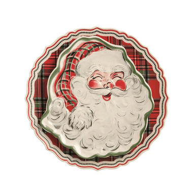 Mud Pie Tartan & Santa Platter Set - Mud Pie