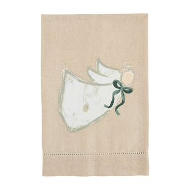 Mud Pie White Christmas Painted Towels - Mud Pie