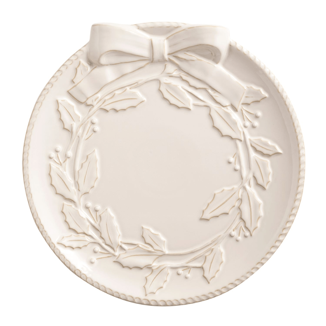 Mud Pie White Wreath Platter Set - Mud Pie