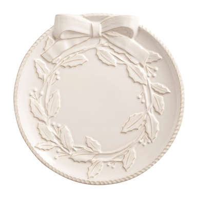 Mud Pie White Wreath Platter Set - Mud Pie