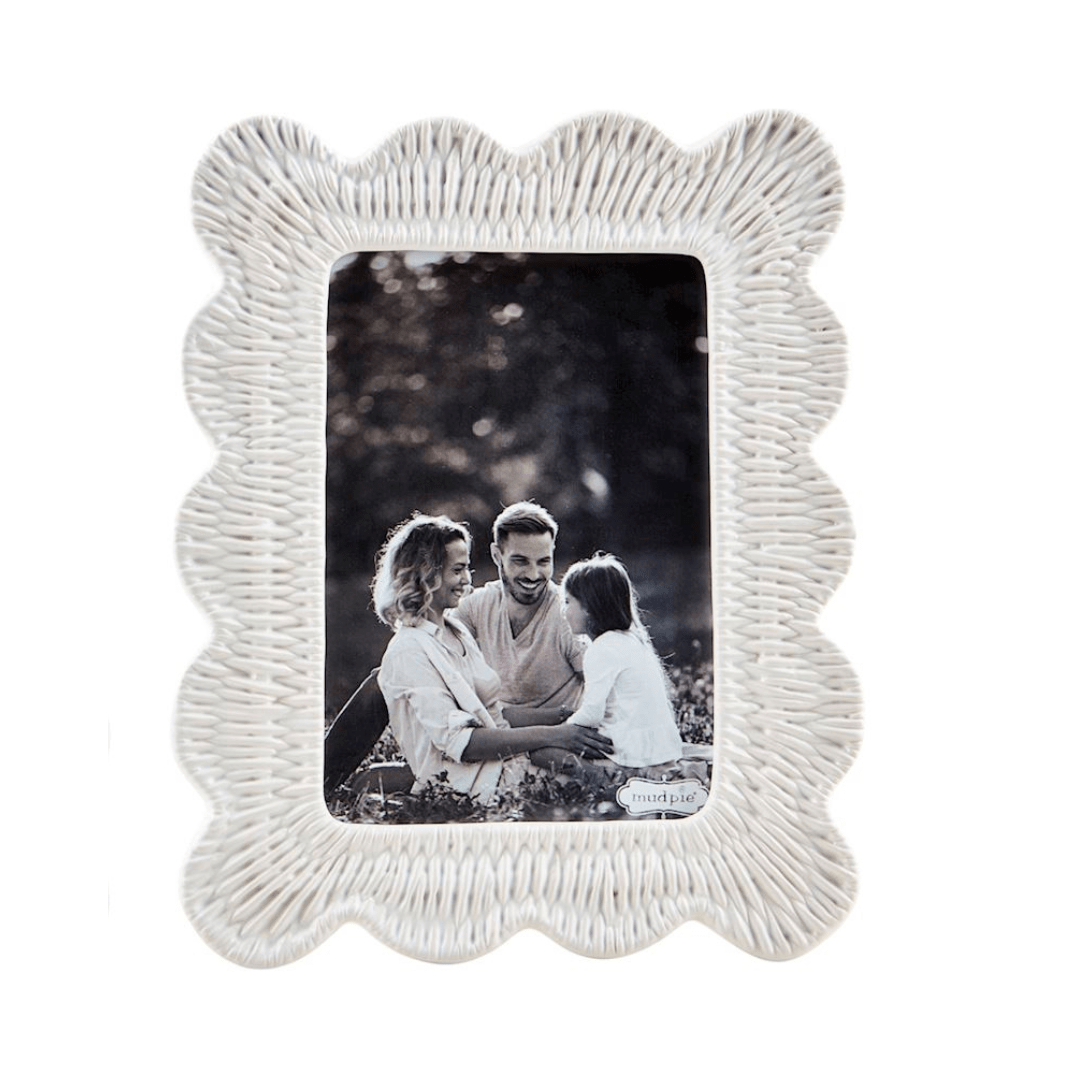 Mud Pie Wicker Stoneware Frame - Mud Pie