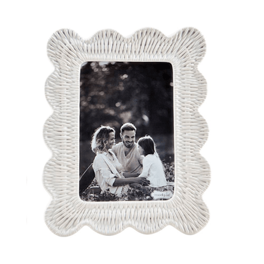 Mud Pie Wicker Stoneware Frame - Mud Pie
