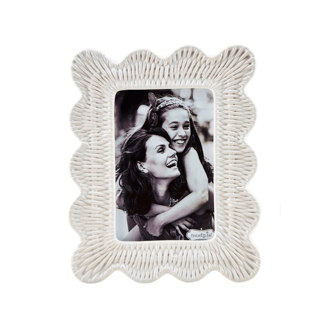 Mud Pie Wicker Stoneware Frame - Mud Pie