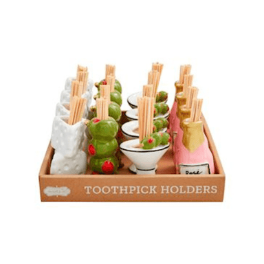 Mud Pie Wine and Cheese Toothpick Caddy Set - Mud Pie