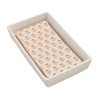 Mud Pie Woven Stoneware Guest Towel & Caddy Set - Mud Pie