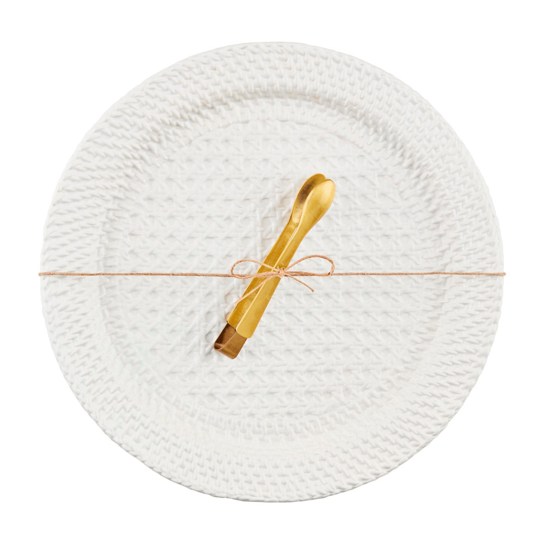 Mud Pie Woven Stoneware Platter Set - Mud Pie