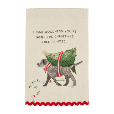 Mud Pie Xmas Dog Ric - Rac Towel - Mud Pie