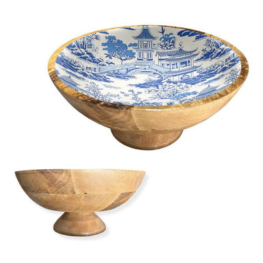 My Casita Blue Chino Decorative Pedestal Bowl - My Casita