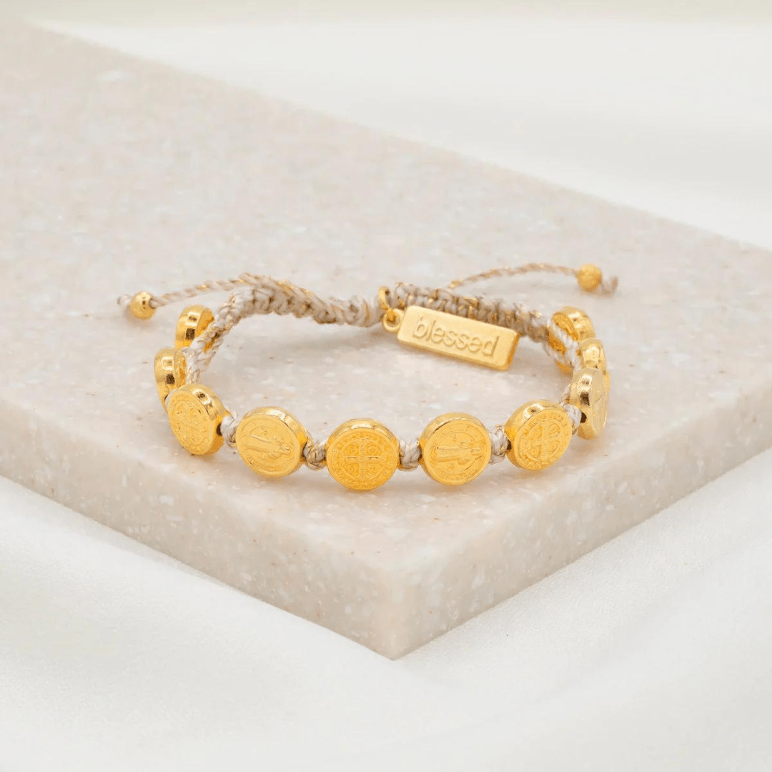 My Saint My Hero Benedictine Blessing Bracelet - Gold - My Saint My Hero