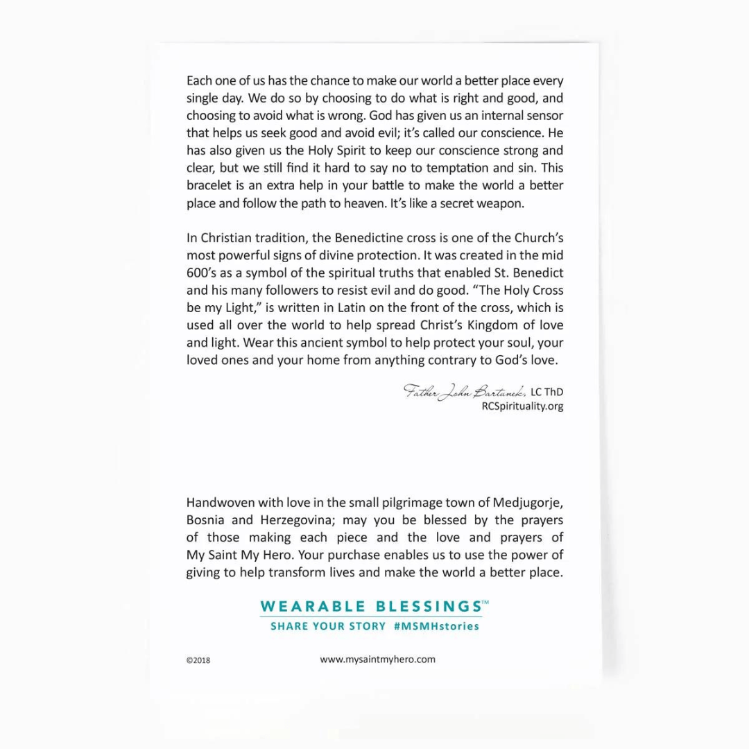 My Saint My Hero Benedictine Blessing Bracelet - Silver - My Saint My Hero