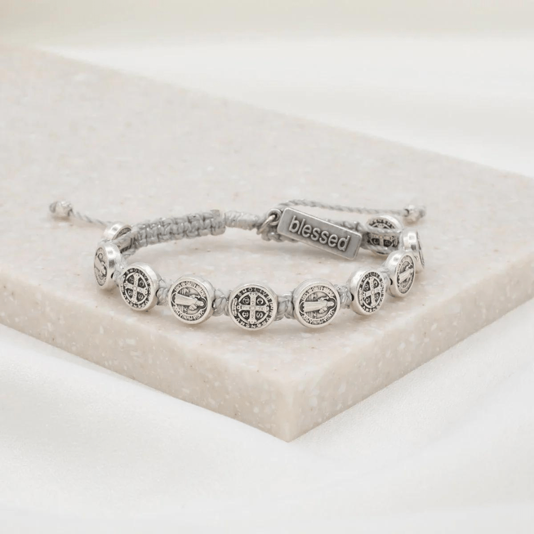 My Saint My Hero Benedictine Blessing Bracelet - Silver - My Saint My Hero