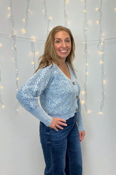 Mystree Mixed Weaving Sweater Cardigan - Mystree