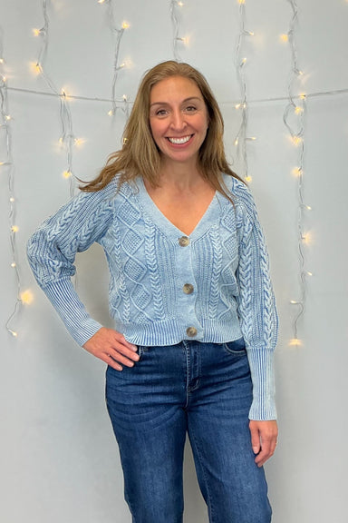 Mystree Mixed Weaving Sweater Cardigan - Mystree