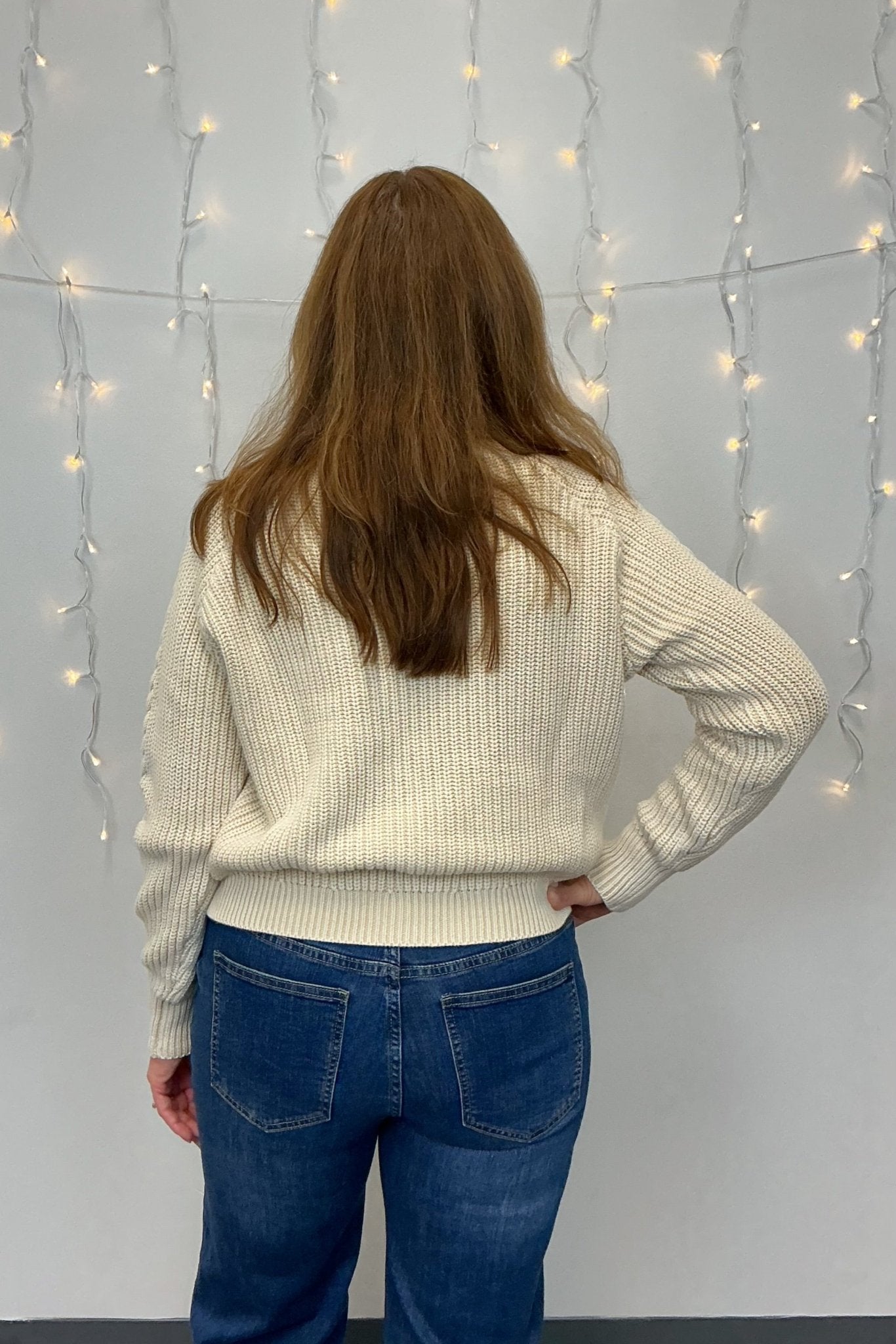 Mystree Washed Cable Sweater - Mystree