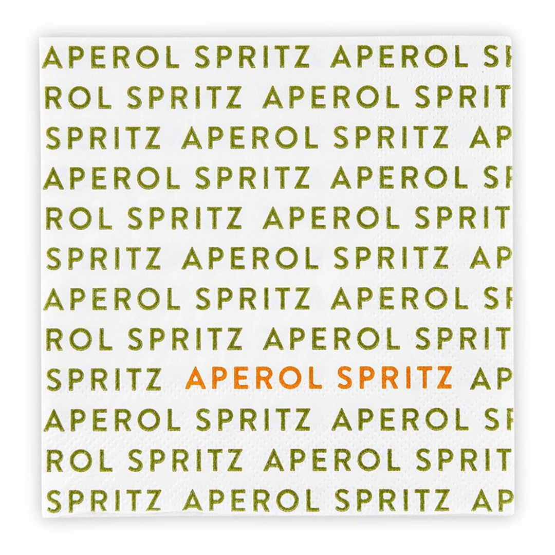 Napkin Tray & Napkins - Aperol Spritz - Santa Barbara Design Studio