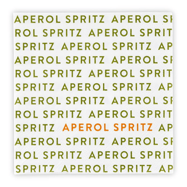 Napkin Tray & Napkins - Aperol Spritz - Santa Barbara Design Studio