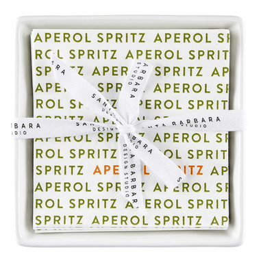 Napkin Tray & Napkins - Aperol Spritz - Santa Barbara Design Studio