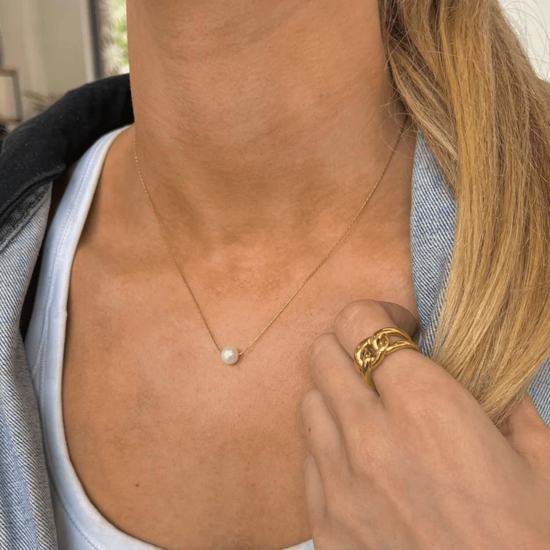 Nikki Smith Naomi Floating Pearl Necklace - Nikki Smith Designs