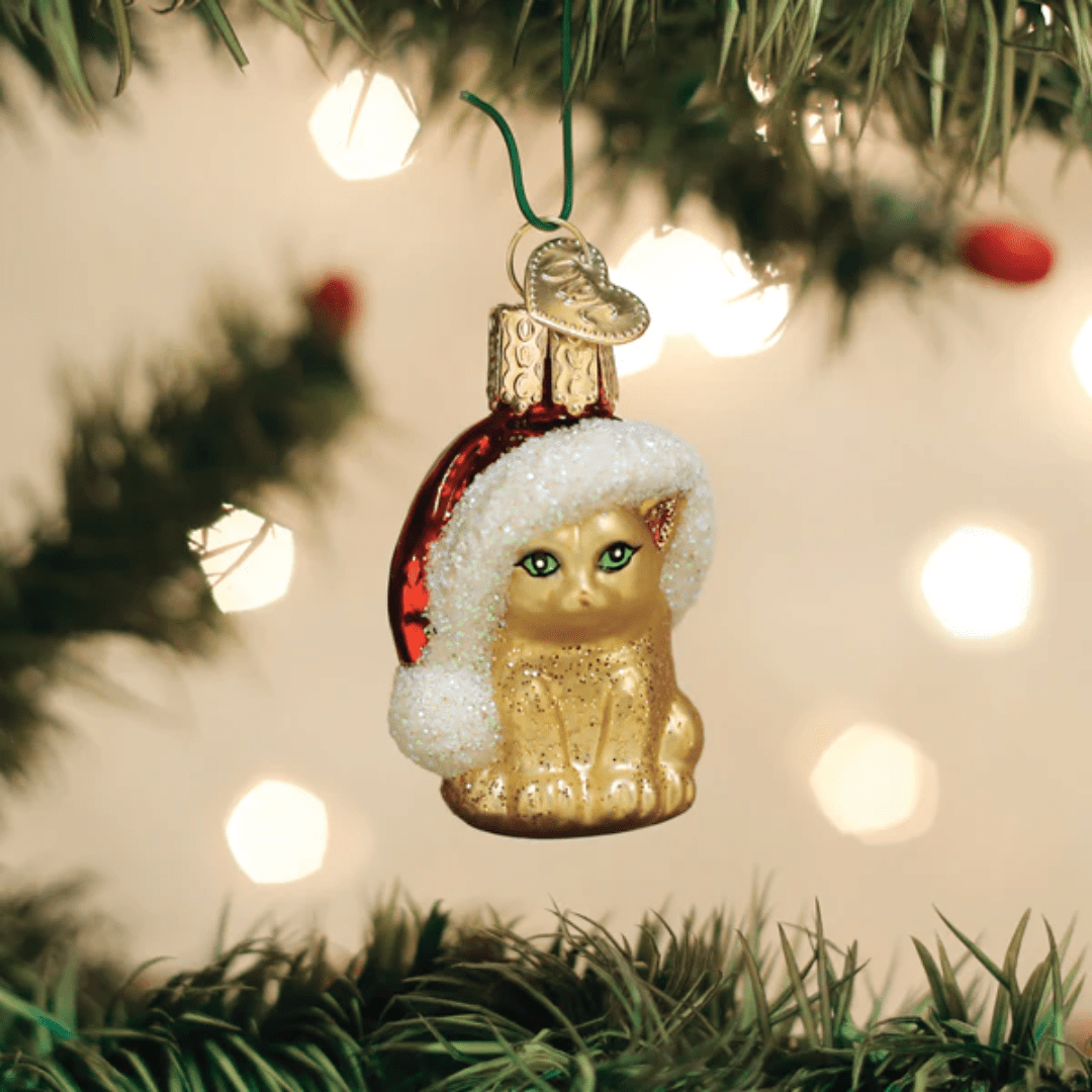 Old World Christmas Mini Santa's Kitten Ornament - Old World Christmas