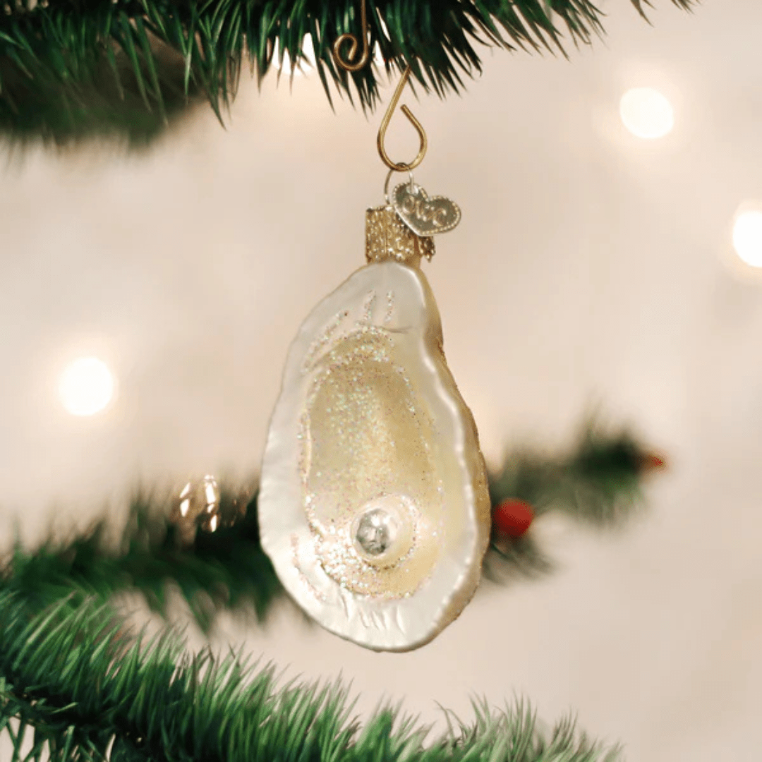 Old World Christmas Oyster w/ Pearl Ornament - Old World Christmas