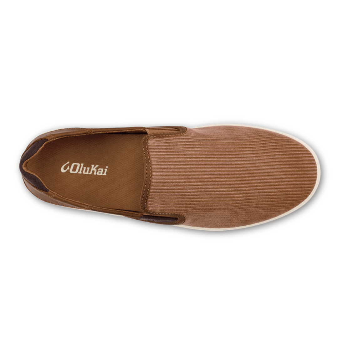 Olukai Lae'ahi Kapa Slip Ons - Tan/Dark Wood - Olukai