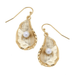 Oyster w/ Pearl Earrings - Gold - Susan Shaw