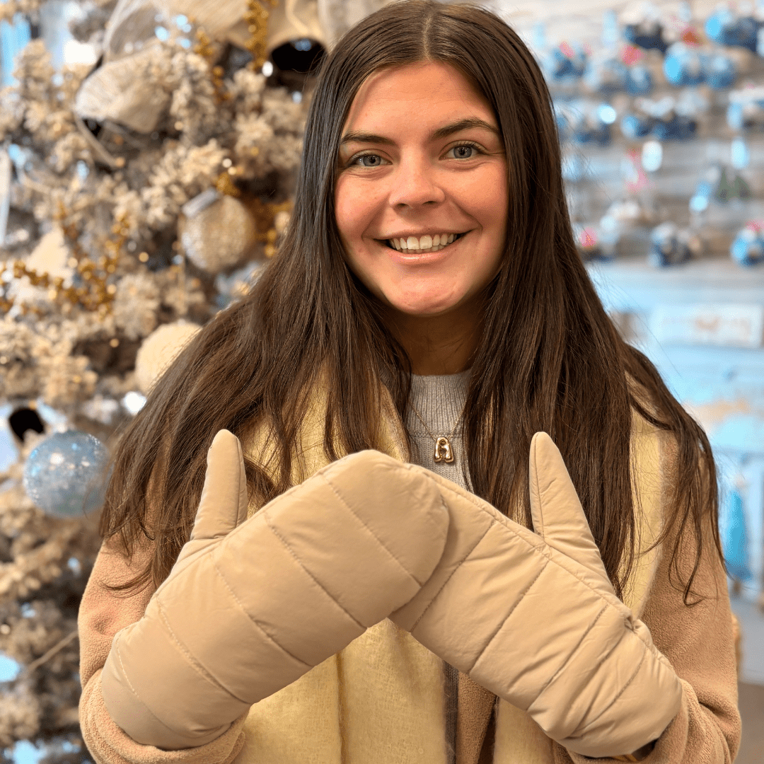 Puffer Mittens - Beige - Very Moda