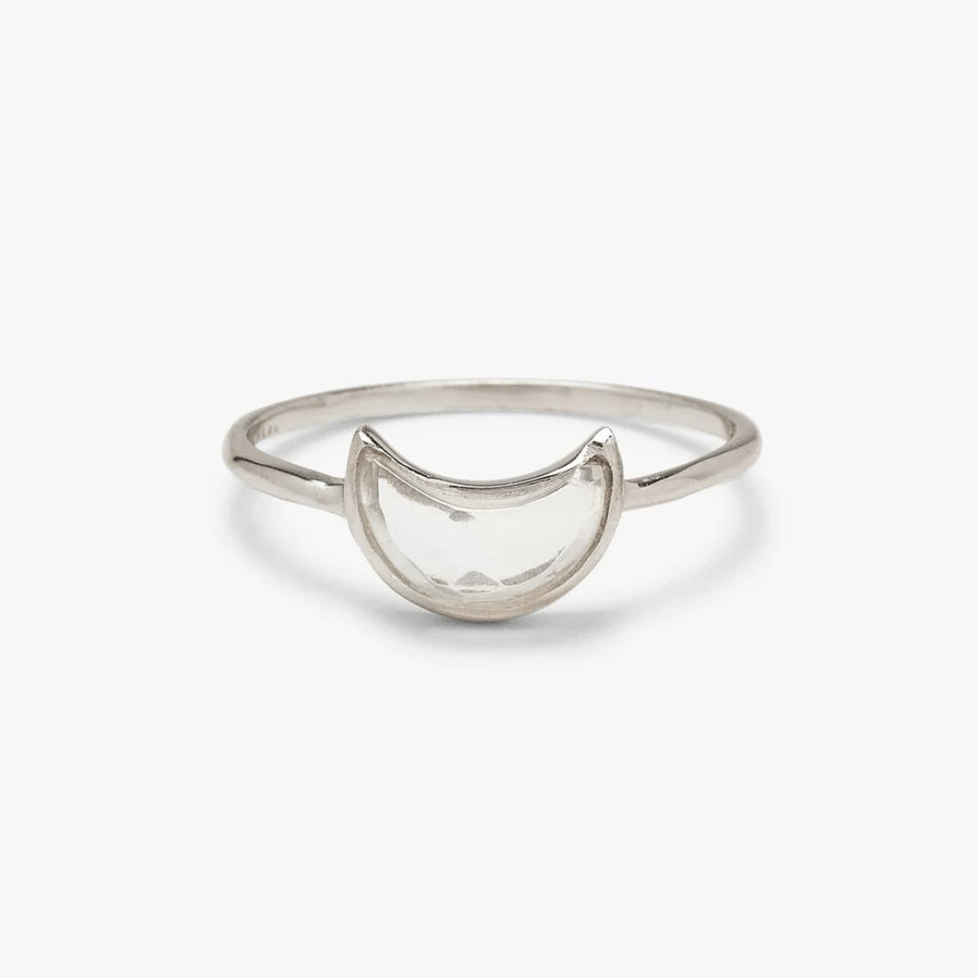 Pura Vida Moonstone Moon Ring - Silver - Pura Vida