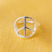 Pura Vida Peace Sign Ring - Silver - Pura Vida