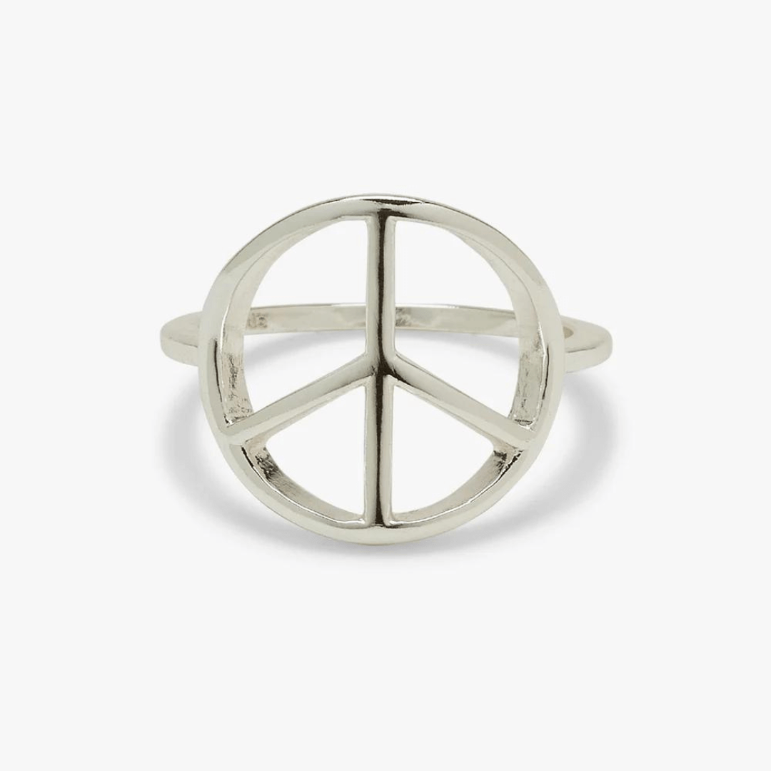 Pura Vida Peace Sign Ring - Silver - Pura Vida