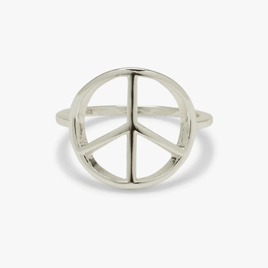 Pura Vida Peace Sign Ring - Silver - Pura Vida
