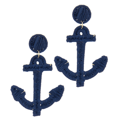 Raffia Anchor Earrings - Golden Stella