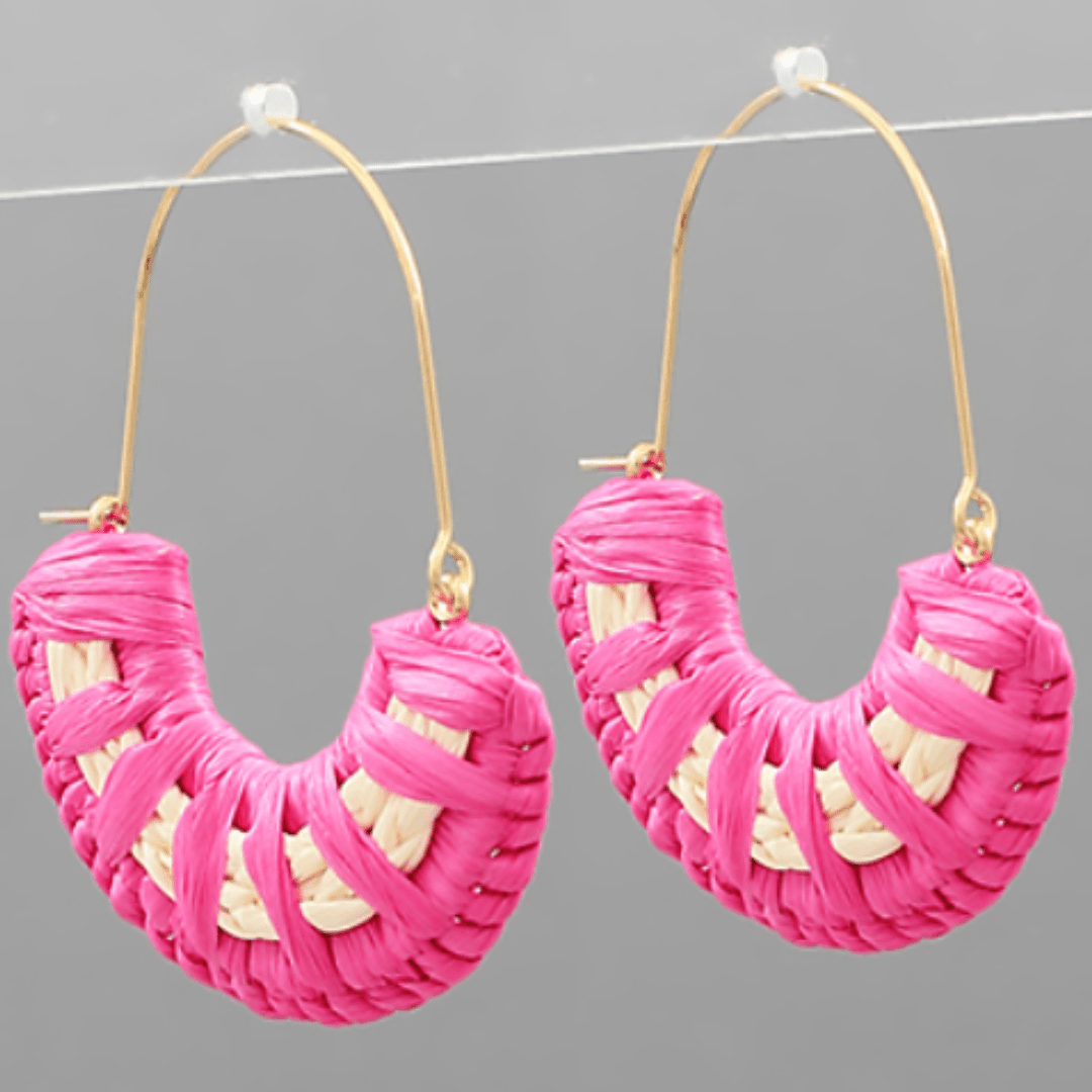 Raffia Dangle Earrings - Golden Stella