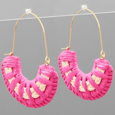 Raffia Dangle Earrings - Golden Stella