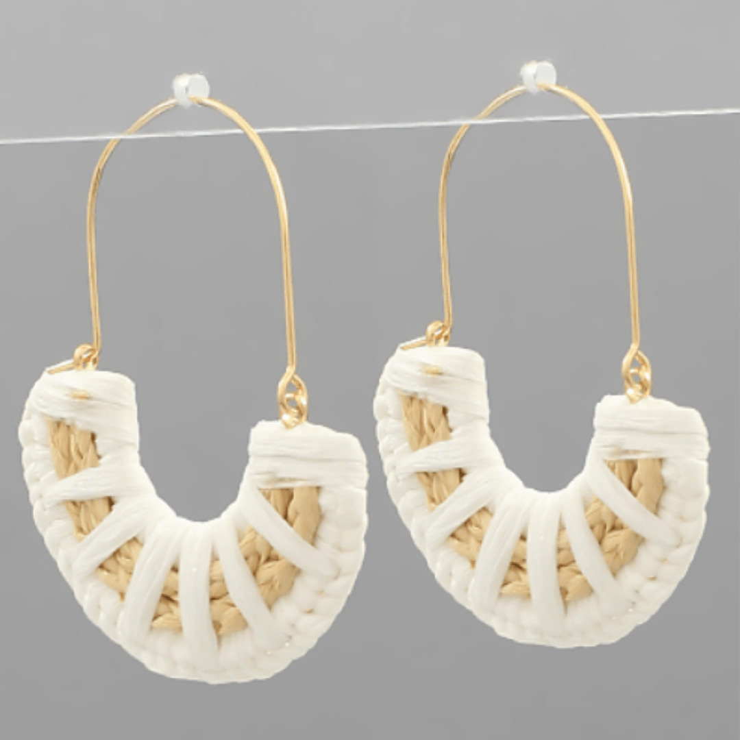 Raffia Dangle Earrings - Golden Stella