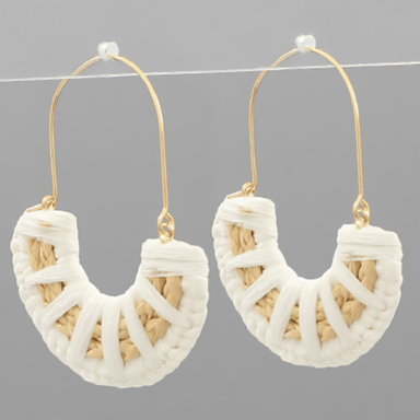 Raffia Dangle Earrings - Golden Stella