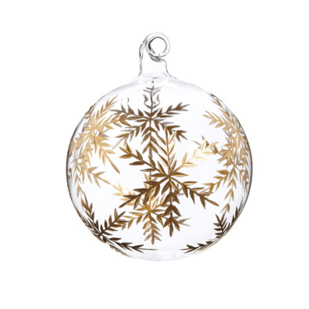 Raz Gold Etched Snowflake Ball Ornament - Raz Imports, Inc.