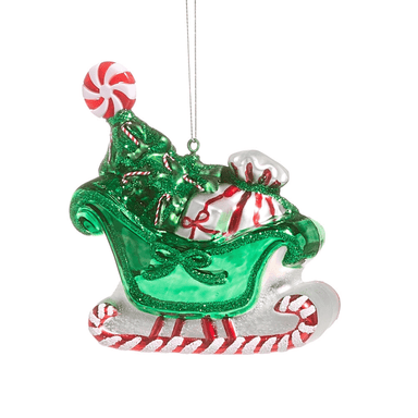 Raz Peppermint Sleigh Ornament - Raz Imports, Inc.