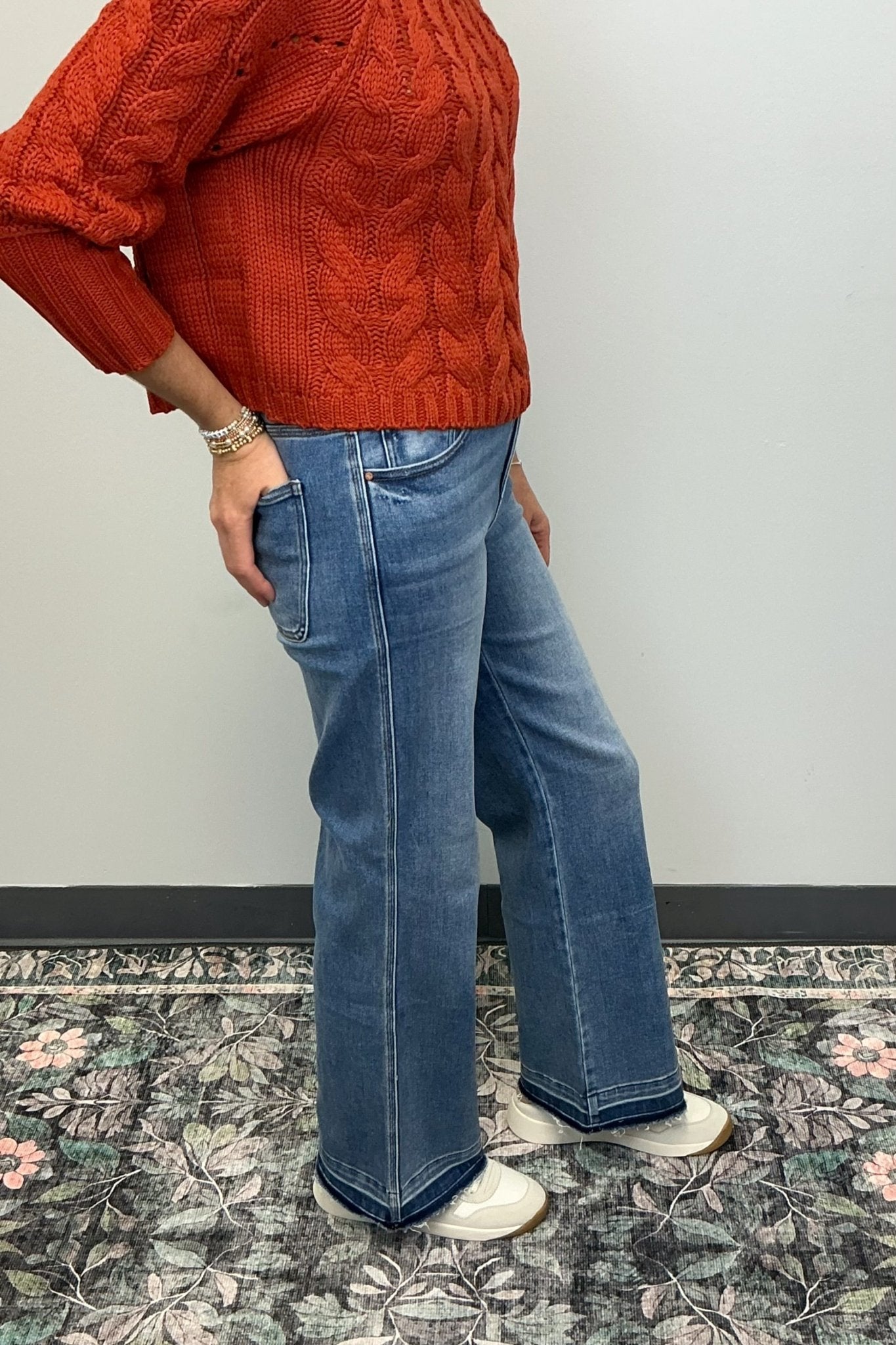 Risen Jeans High Rise Crop - Medium Wash - Risen Jeans