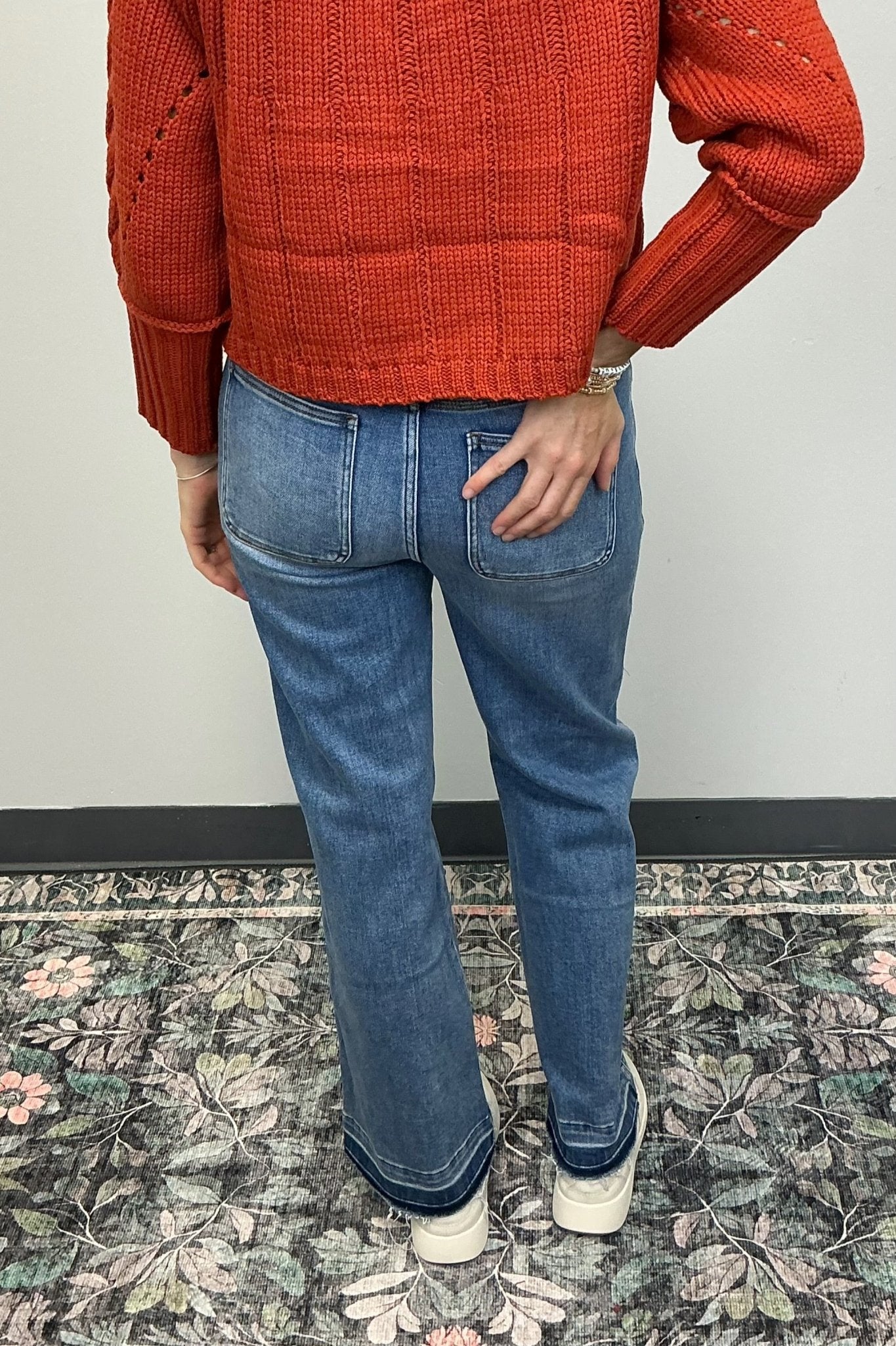 Risen Jeans High Rise Crop - Medium Wash - Risen Jeans