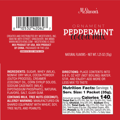 Santa Hat Ornament - Peppermint Cocoa - McSteven's, Inc.