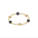 Signature Cross Admire Gold Pattern 3mm Bead Bracelet - Dark Grey Pearl - Enewton