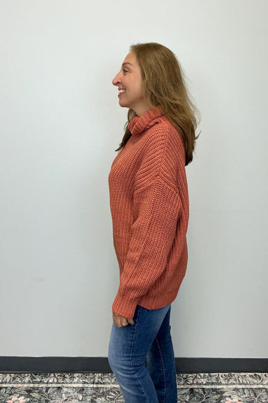 Six Fifty Delaney Oversized Turtleneck Sweater - Clay - Six Fifty