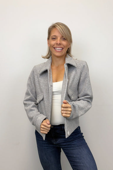 Six Fifty Katrina Herringbone Jacket - Grey - Six Fifty