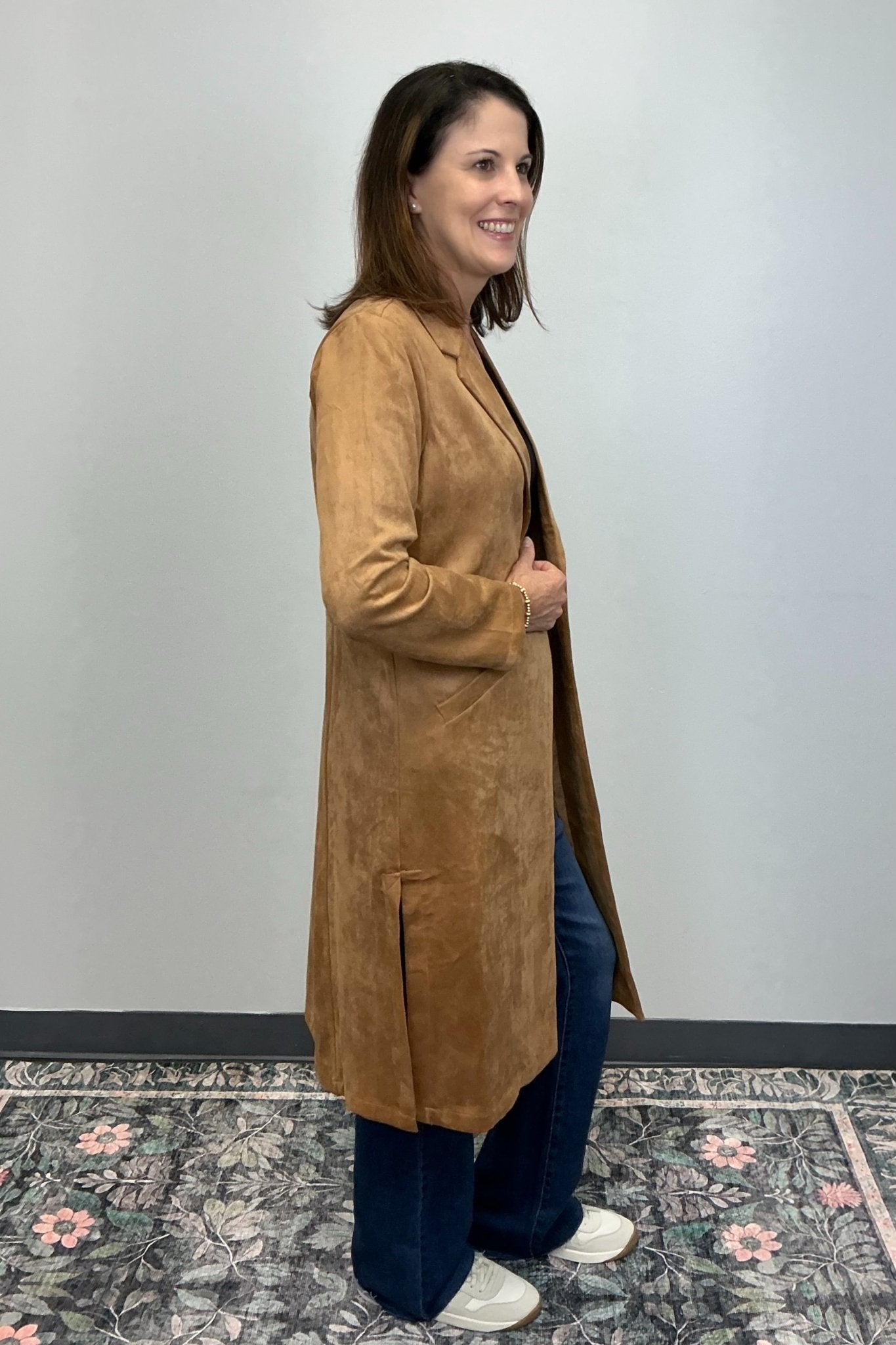 Skies are Blue Faux Suede Duster - Camel - Skies are Blue