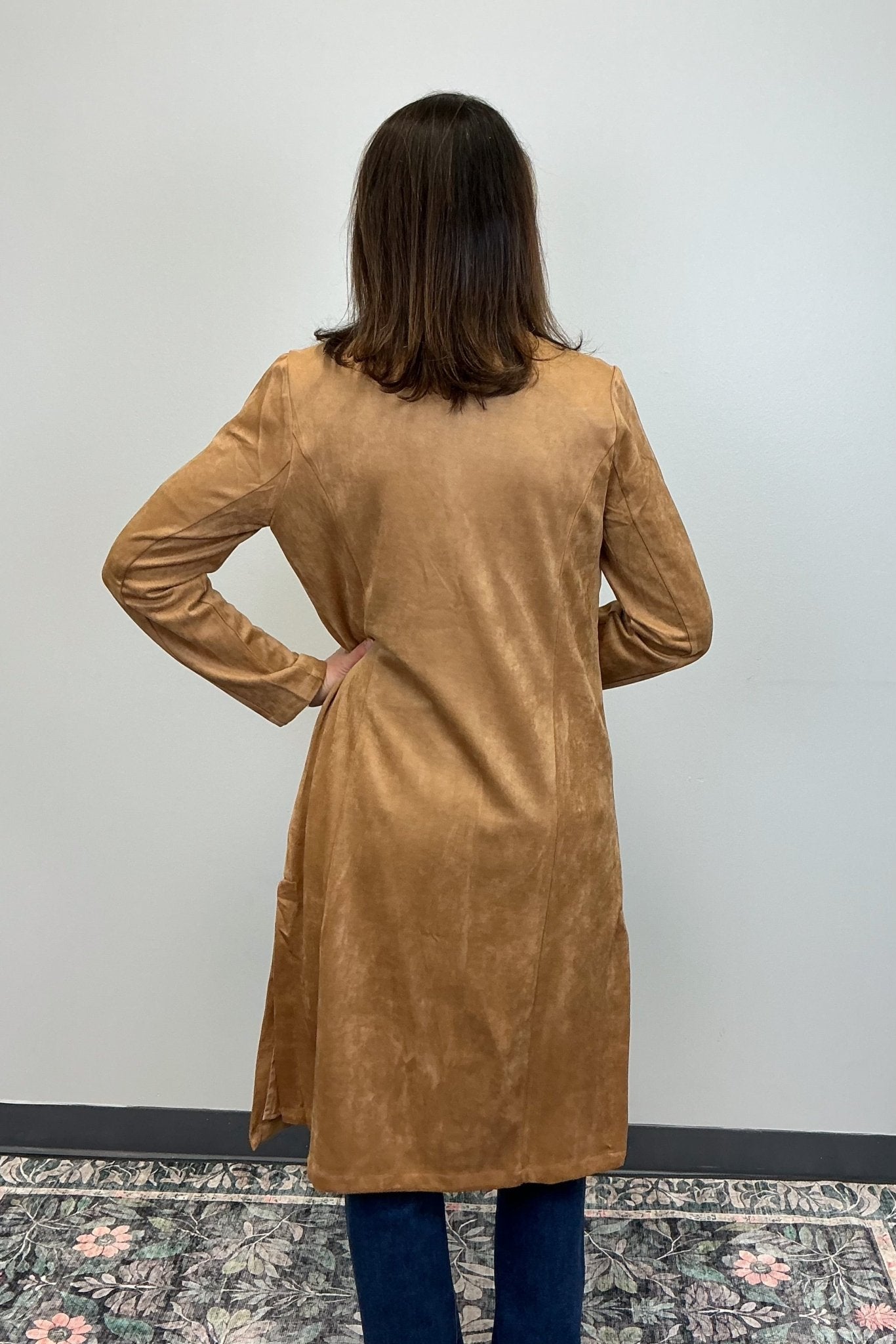 Skies are Blue Faux Suede Duster - Camel - Skies are Blue