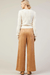 Skies are Blue Faux Suede Wide Leg Pants - Camel - Skies are Blue