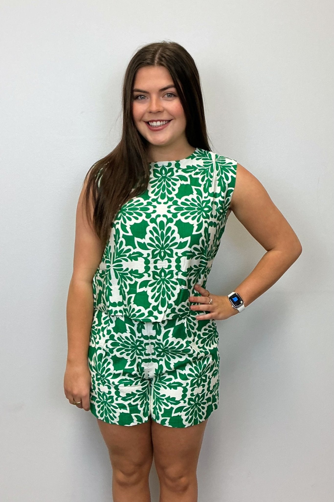 Skies are Blue Green/Ivory Tank - Skies are Blue