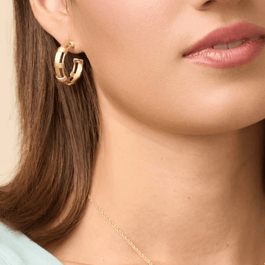 Spartina Basket Weave Hoop Earrings - Gold - Spartina